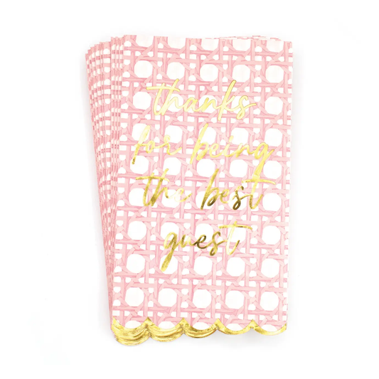 Pink Cane Paper Guest Towel, Thanks For Being The Best Guest