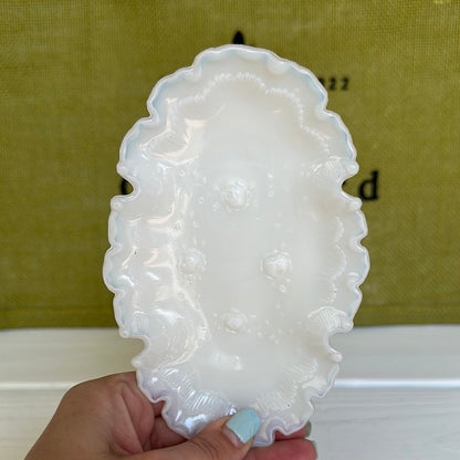 Vintage 1800 Opaque Milk Glass Ash Tray/ Soap Dish