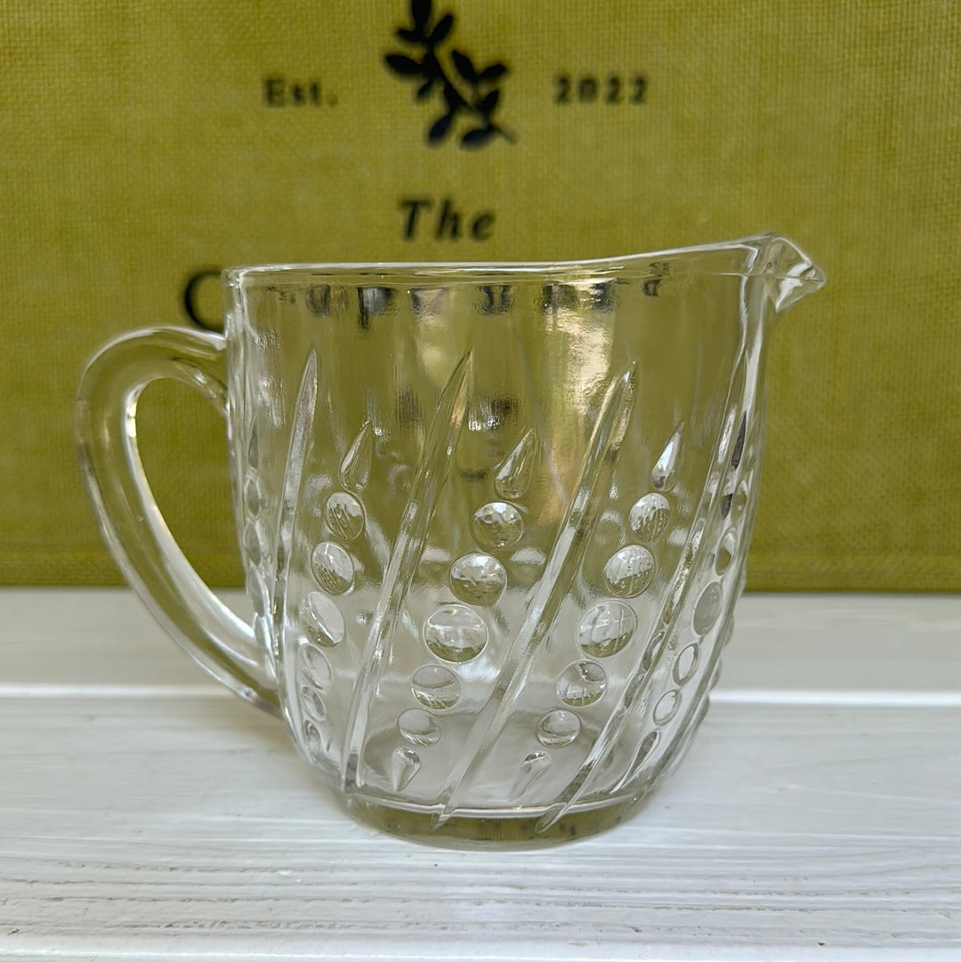 Vintage Anchor Hocking Oyster & Pearls 4.5 Small Clear Glass Pitcher