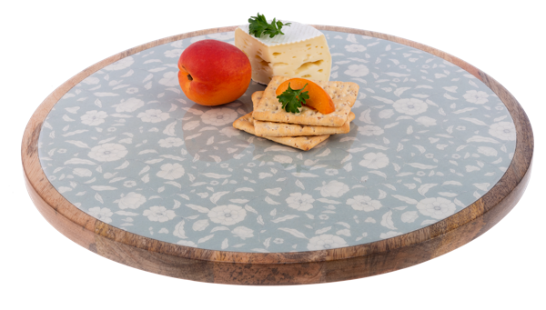 Vintage Light Blue Floral Pattern Lazy Susan