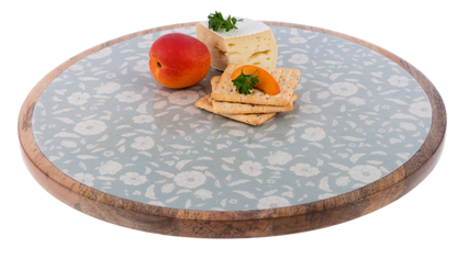 Vintage Light Blue Floral Pattern Lazy Susan