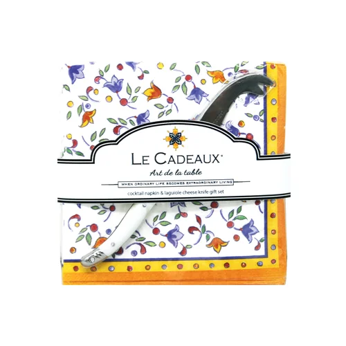 Capri Cocktail Napkins & Cheese Knife Gift Set