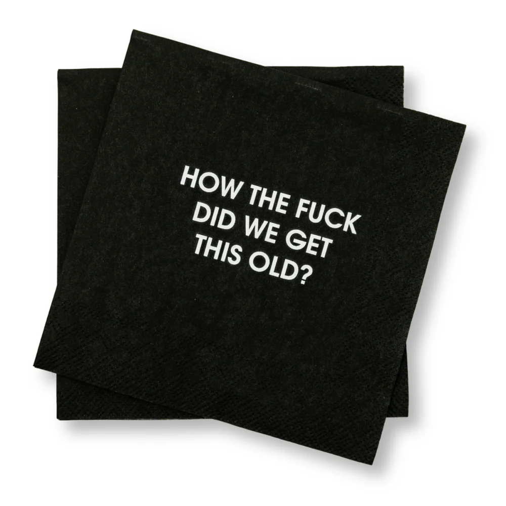 How The Fuck Did We Get This Old Cocktail Napkin