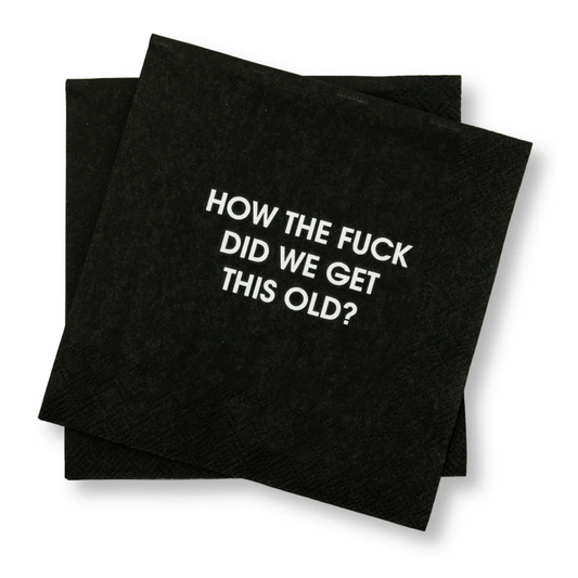 How The Fuck Did We Get This Old Cocktail Napkin