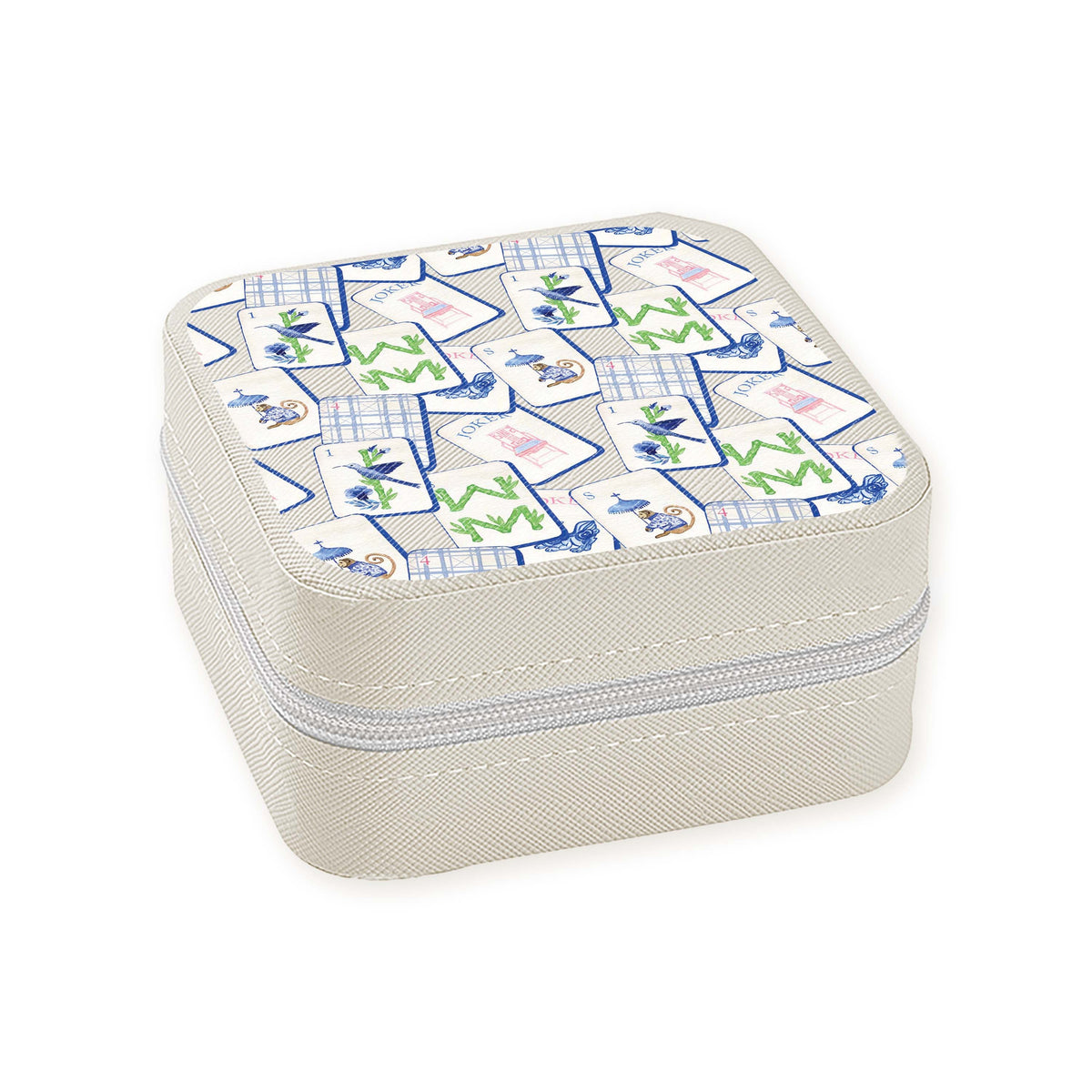Mahjong Blue Travel Jewelry Box by Toss Designs