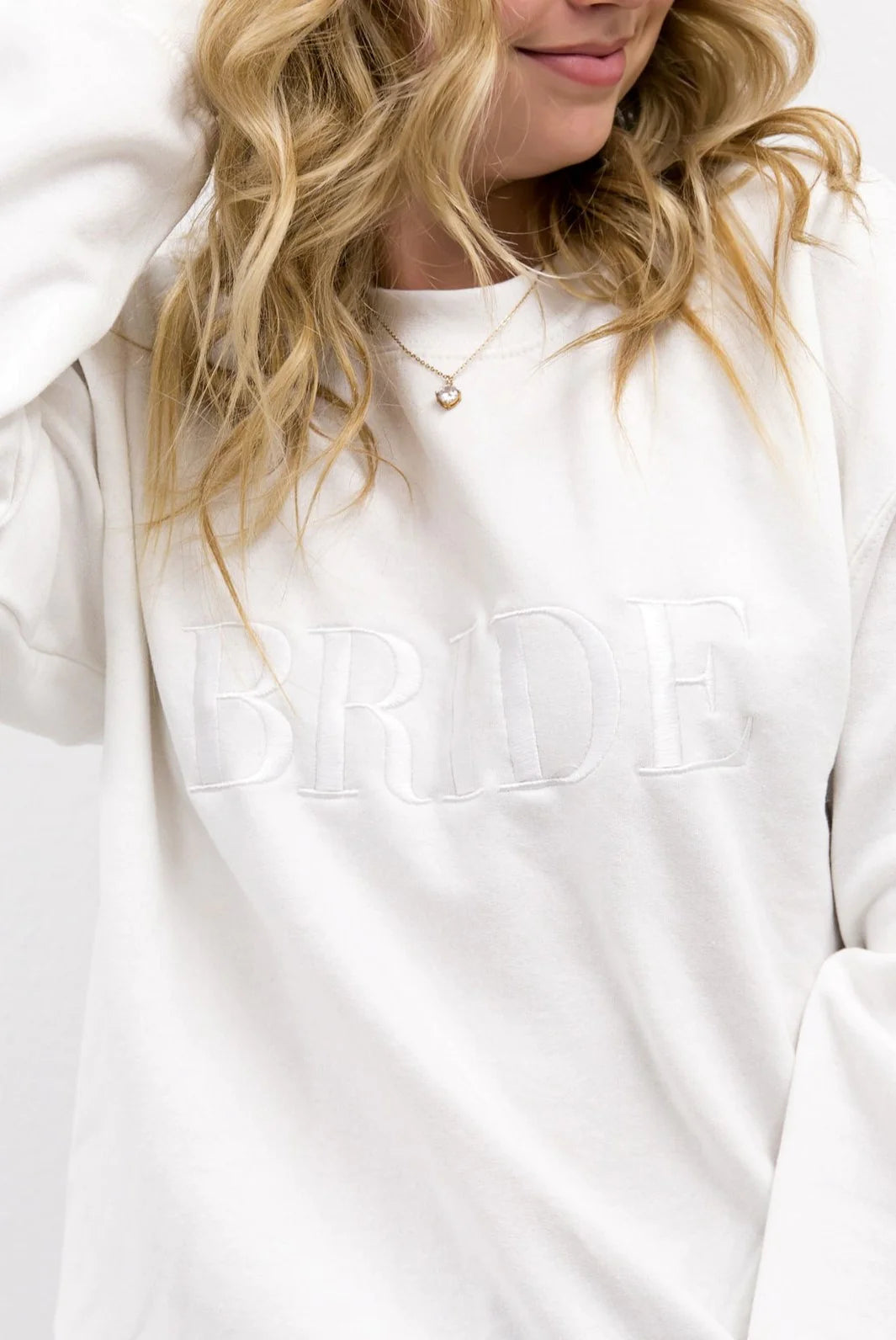 White Bride Embroidered Sweatshirt