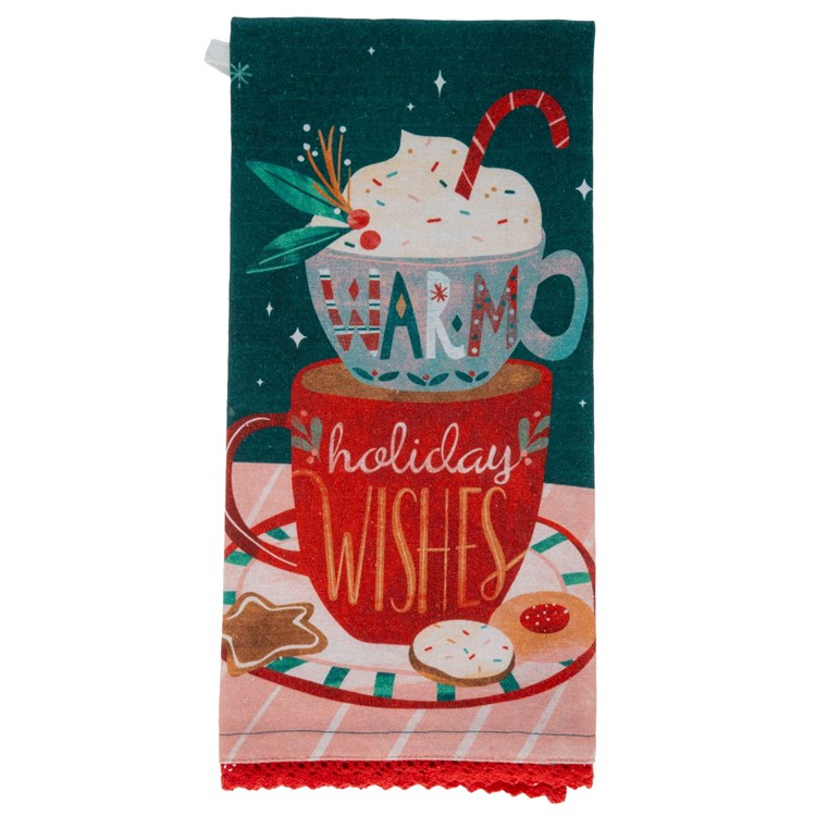 Holiday Warm Holiday Wishes Coffee Tea Towel