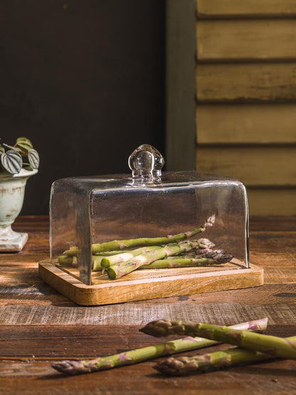 Square Tray with Glass Cover