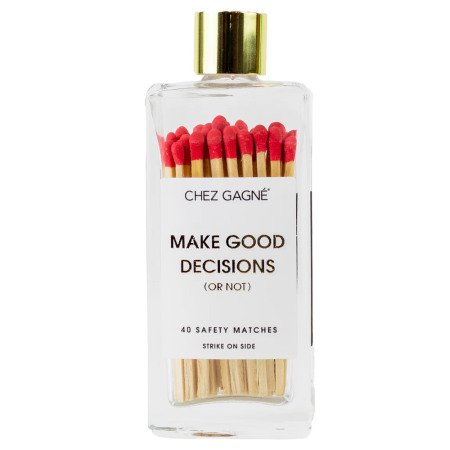Make Good Decisions (or not) -  Glass Bottle Safety Matches