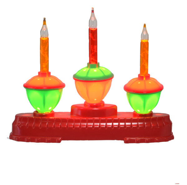 Christmas Light Up 3-Bubble Light Candelabra
