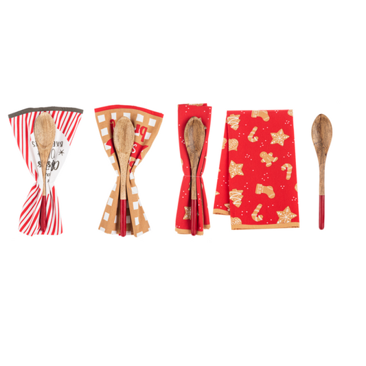 Tea Towel w/Wooden Spoon Gift Set