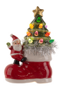 LED Light Up Santa & Snowman w/Tree in Boot Figurine