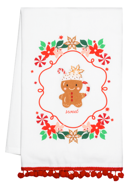 Baking Holiday Message Tea Towel