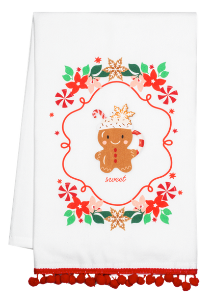 Baking Holiday Message Tea Towel