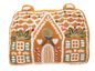 Embroidered Gingerbread House Pillow