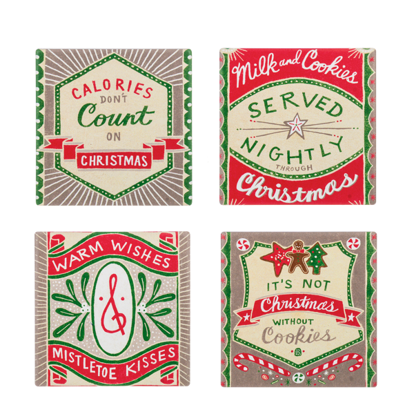 Retro Holiday Message Coaster