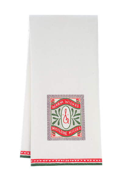 Retro Holiday Message Tea Towel