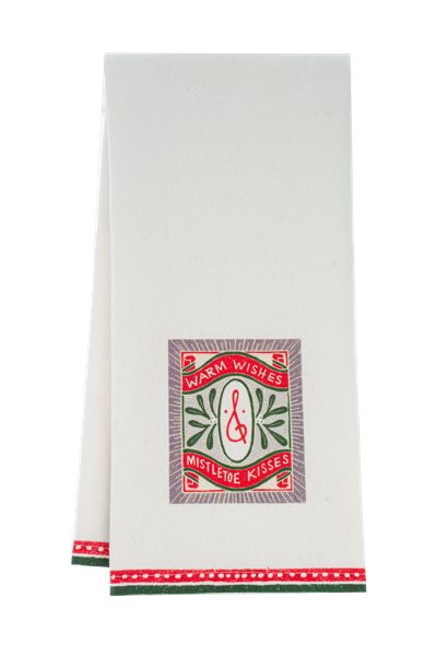 Retro Holiday Message Tea Towel
