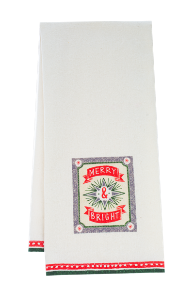 Retro Holiday Message Tea Towel