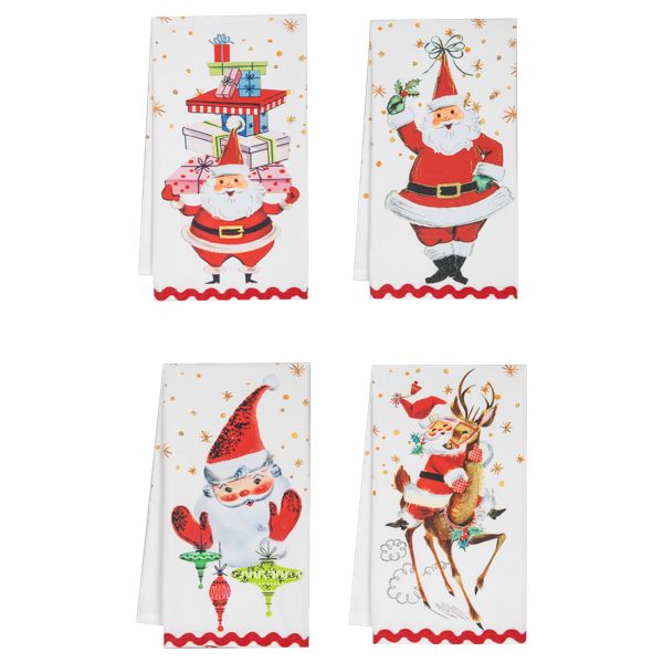 Retro Santa Tea Towels