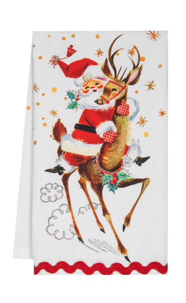 Retro Santa Tea Towels