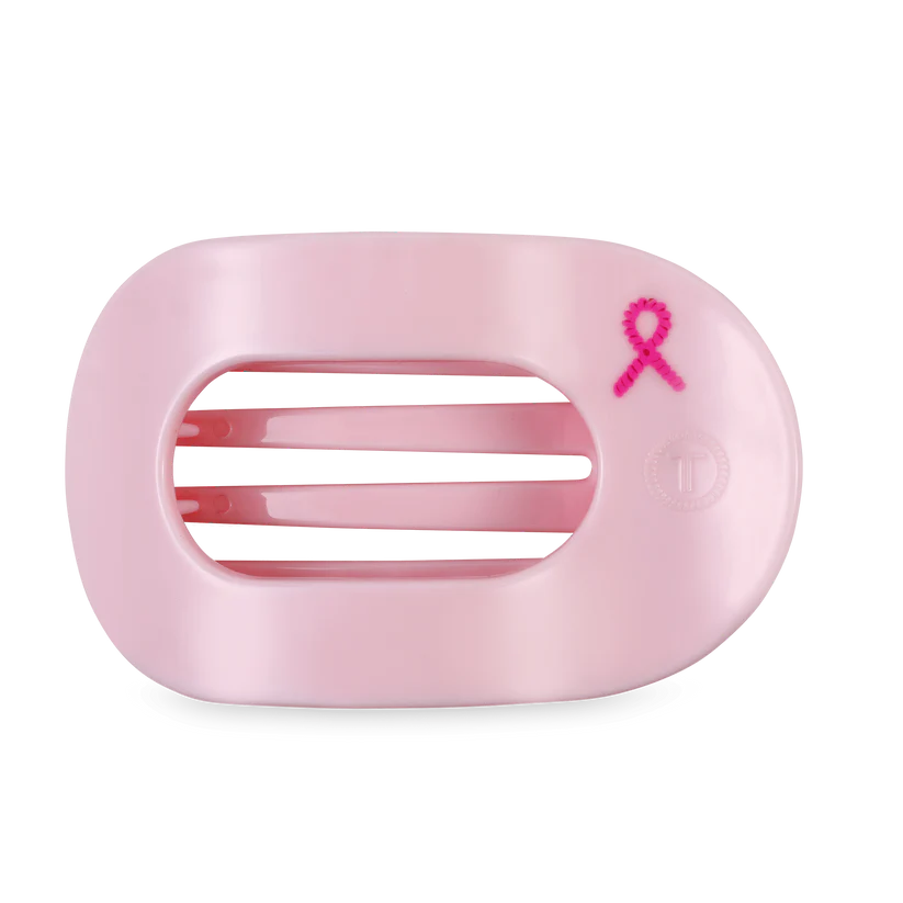 Teleties Pink Ribbon Power Flat Round Hair Clip