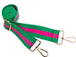 Green & Hot Pink Bag Strap with Gold Hardware