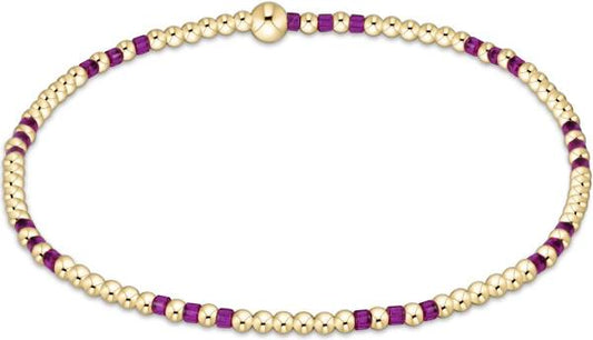 Hope Joy Pattern 2mm Bead  Bracelet - Fuchsia
