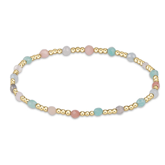 Gemstone Gold Sincerity Pattern 3mm Bead Bracelet - Hot Mess SS25