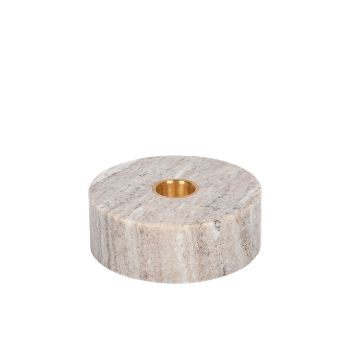 Marble Base Candleholder, Desert Beige, 3.9 x 1.4"