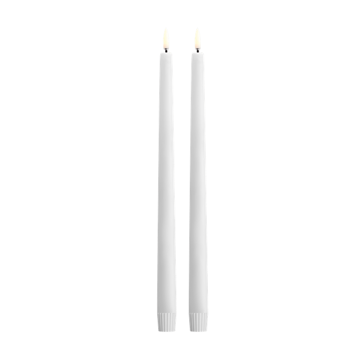 LED Slim Taper Candle, Nordic White, Smooth, 2-pack, 0.9 x 12.6"