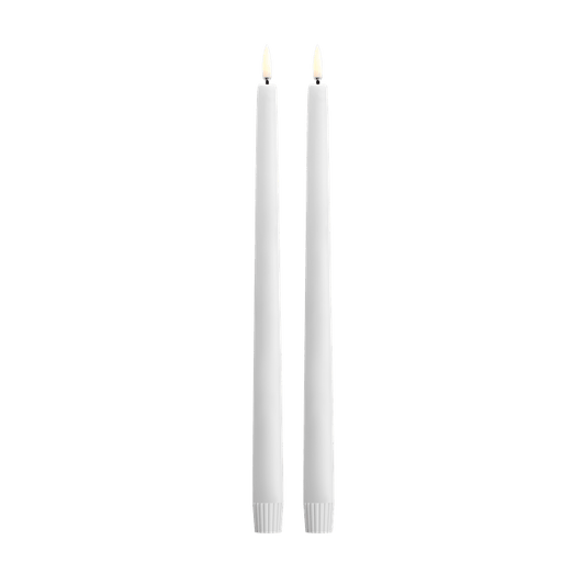 LED Slim Taper Candle, Nordic White, Smooth, 2-pack, 0.9 x 12.6"