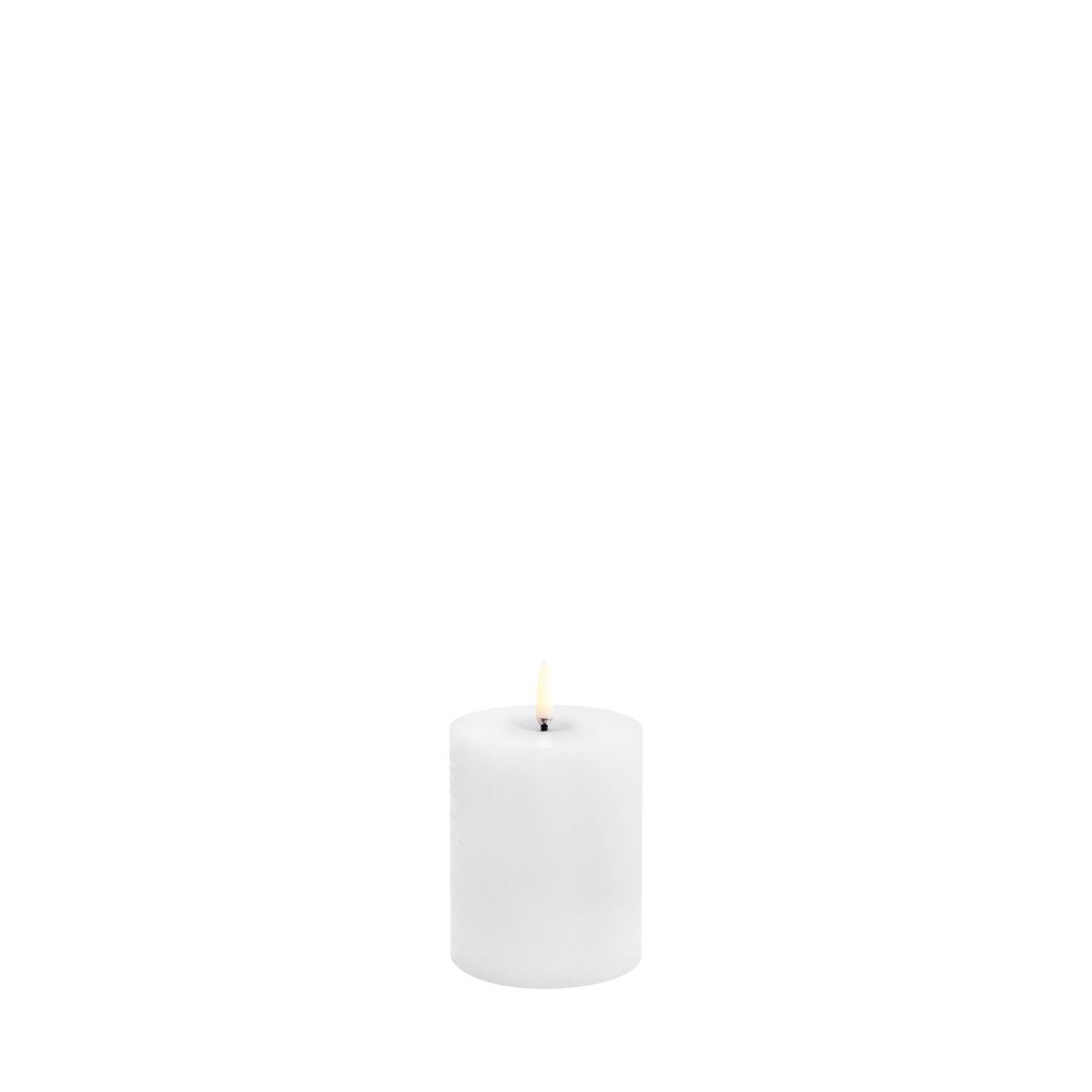 Uyuni LED Melted Pillar Candle, Nordic White, Rustic, 3 x 4"