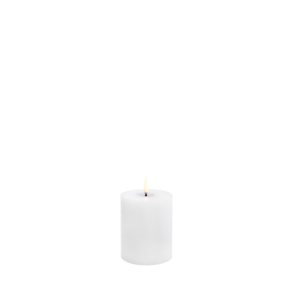 Uyuni LED Melted Pillar Candle, Nordic White, Rustic, 3 x 4"