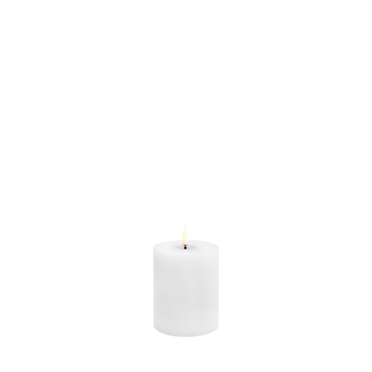 Uyuni LED Melted Pillar Candle, Nordic White, Rustic, 3 x 4"