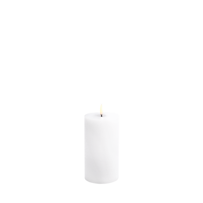 Uyuni LED Melted Pillar Candle, Nordic White, Rustic, 3 x 6"