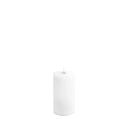 Uyuni LED Melted Pillar Candle, Nordic White, Rustic, 3 x 6"