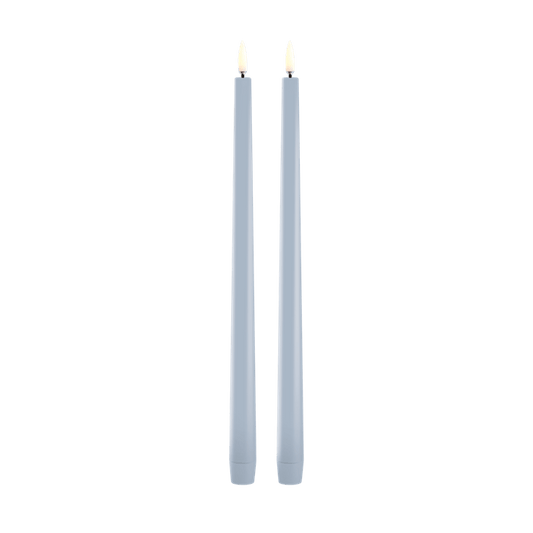 LED Slim Taper Candle, Sky Blue, Smooth, 2-pack, 0.9 x 12.6"
