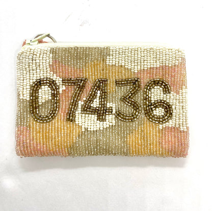 Custom Zip Code Beaded Coin Purse