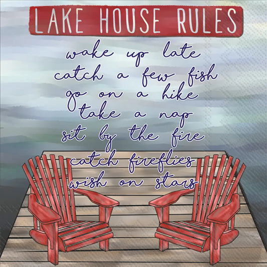 Lake House Rules Napkins