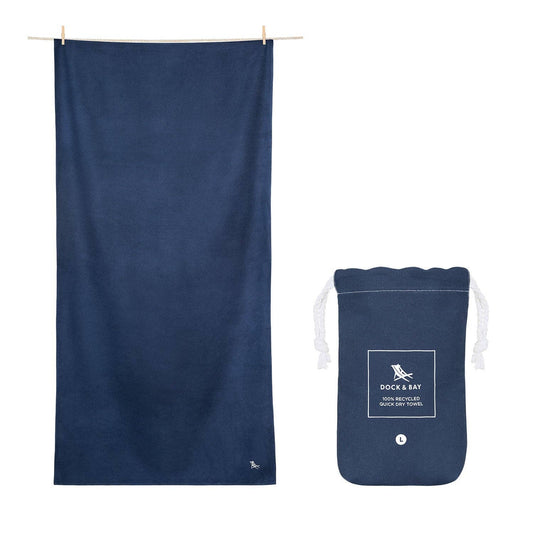 Quick Dry Beach Towels - Deep Sea Navy/ Large (63x35")