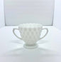 Vintage Anchor Hocking Bubble Hobnail Milk Glass Sugar Bowl w/ 2 Hobnails