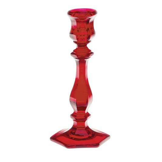 Pair of Mosser Glass 7 1/2" Candlesticks in Red