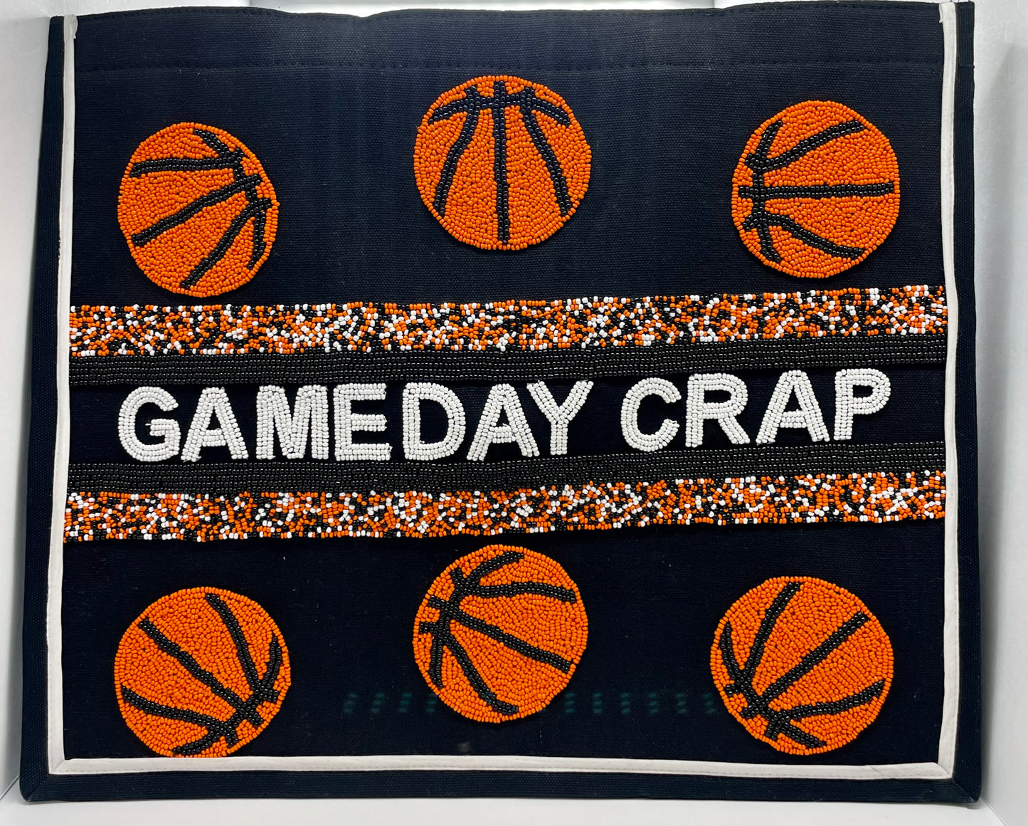 Black W/ Basketballs Gameday Crap Tote Bag