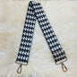 Houndstooth Bag Strap, Gold Hardware