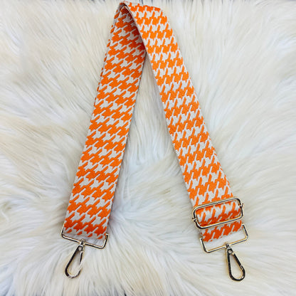 Houndstooth Bag Strap, Gold Hardware