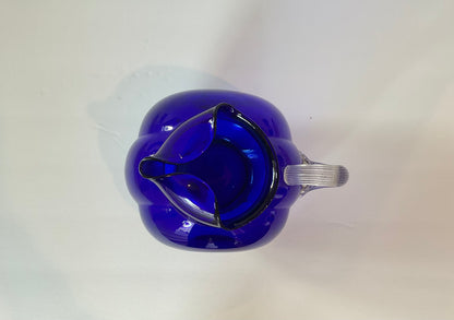 Vintage Cobalt Blue Glass Ball Pitcher