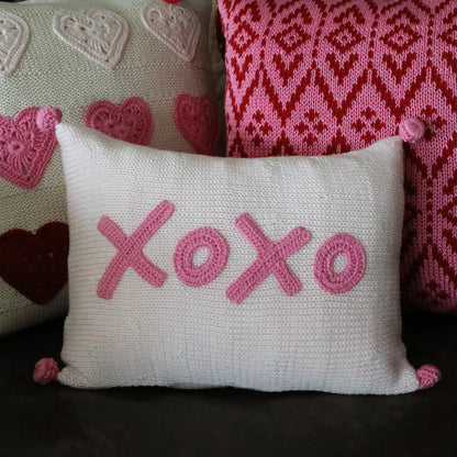 XOXO Pink Mini Pillow with Filler