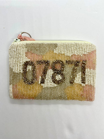 Custom Zip Code Beaded Coin Purse