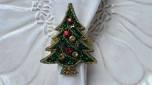Christmas Beaded Napkin Holder/ Rings